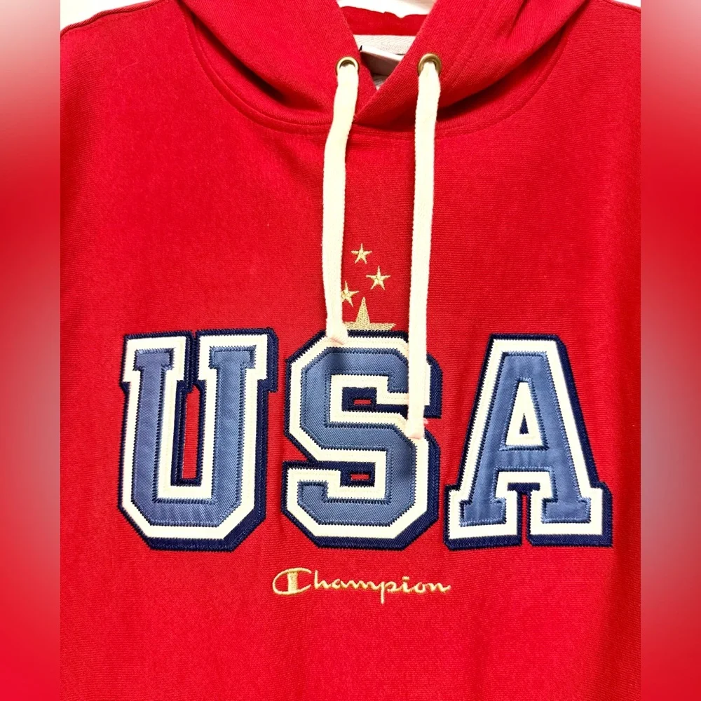 Champion Red USA Men's Hoodie - Picture 6 of 11